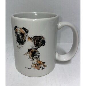 ENGLISH BULLDOG, 10 Oz  White Ceramic Coffee Cup / Mug W/ Photos & Defin…
